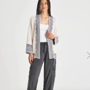 Splendid Kenny Cardigan Cream and Navy Size S